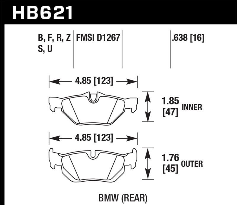 BMW 1 Series Brake Pads - Rear - Hawk Performance - ER-1 - 2011 BMW 1 Series Brake Pads - Rear - Hawk Performance - ER-1 - 2011